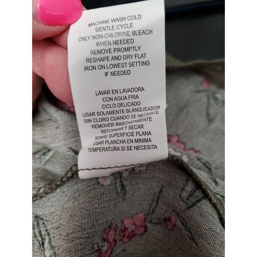 Olive Floral Embroidered Blouse - Picture 7 of 8